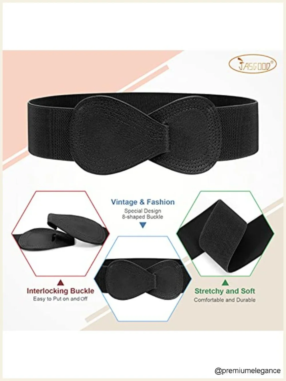3 Pack Stretchy Elastic Wide Waist Belts for Women Adjustable Dress Belt with